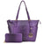 Ostrich Embossed Tote with Dangling Emblem Logo Deco and with Matching wallet