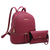 Dasein Faux Leather Backpack with Matching wristlet