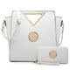 Fashion Design Chic Triangle Handle Shoulder Bag with Matching Wallet