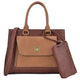 Women Leather Tote Satchel Handbags Colorblock Briefcases
