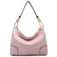 Fashion Large Corner Patched Smooth magnetic Closure Hobo Bag