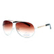 Women's Classic Aviator Sunglasses w/ Logo Accent- White