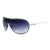 Women's Shield Frame Fashion Sunglasses w/ Transparent Accented Sides - Black/White - Dasein Bags
