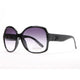 Anais Gvani Round Box Frame Fashion Sunglasses - Black