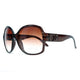 Anais Gvani Round Box Frame Fashion Sunglasses - Coffee