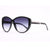 Classic Round Sunglasses w/ Soft Pointy Angles and Side Metallic Accent - Black - Dasein Bags