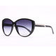 Classic Round Sunglasses w/ Soft Pointy Angles and Side Metallic Black