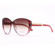 Classic Round Sunglasses w/ Soft Pointy Angles and Side Metallic Red/PK
