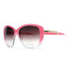 Classic Round Sunglasses w/ Soft Pointy Angles and Side Metallic Pink