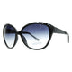 Oversized Fashion Sunglasses w/ Quilt-like Texture Design Black