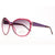 Oversized Fashion Sunglasses w/ Quilt-like Texture Design on Side - Purple - Dasein Bags