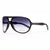 Women's Thick Frame Aviator Sunglasses w/ Stripe Accent - Black - Dasein Bags