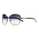 Women's Edgy Fashion Sunglasses w/ Sharp Gold Outline & Gold Green