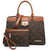 Monogram Flap Satchel with Matching Wristlet-Handbags & Purses-Dasein Bags