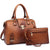 Dasein Ostrich embossed/accented Satchel with Zip Top Closure and Matching Wristlet