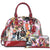 Michelle Obama Magazine Cover Printed Patent Leather Dome shaped Satchel with Matching wallet