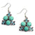 Turquoise Marine Dangle Earrings with Mini Rhinestones