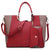 Dasein Faux Leather Semi Square Handle Tote with Matching Wristlet