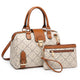 Signature Structured Satchel with Buckle Snap Zipped and Wristlet