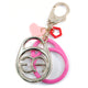 Women's Fashion Key Chain/Charm Accessory w/ Gold Logo Design & Heart Accents