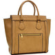 2-in-1 Dasein Medium Faux Leather Winged Satchel Tote Shoulder Bag Handbag with Matching wristlet