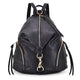 Faux Leather Front Zipped Backpack with side pockets