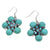 Turquoise Starfish Dangle Earrings with Mini Rhinestones