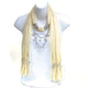 Pearl Necklace Silver Ring Beaded Fringe Pendant Scarf