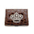 Croco embossed crown sign card case brown