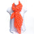 Sheer Free End Multi-Print Fashion Scarf Orange