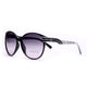 Women's Fashionable Round Frame Sunglasses- Black