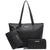 3-in-1 Large Faux Leather Tote Set with Mini Satchel and a Wristlet (VS-S/W)