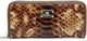 Dasein Anais Gvani Smooth Genuine Leather Zip-Around Wallet with Snakeskin Texture