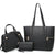 3-in-1 Large Faux Leather Tote Set with Mini Satchel and a Wristlet (DS-S/W)