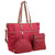 3-in-1 Large Classic Nylon Tote Set with Free Matching Mini Messenger Bag and Accessory Pouch