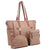 3-in-1 Large Classic Nylon Tote Set with Free Matching Mini Messenger Bag and Accessory Pouch