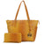 Ostrich Embossed Tote with Dangling Emblem Logo Deco and with Matching wallet