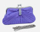 Womens Fashion Pleated Evening Clutch Crossbody Bag Purse with Rhinestone