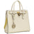 Dasein Large Saffiano Leather Tote with Chain Shoulder Strap