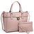 Dasein Faux Leather Satchel with Matching Wristlet