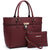 Dasein Faux Leather Satchel with Matching Wristlet