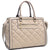 Quilted Satchel with Front Zipper