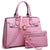 Fashion Emblem Women Handbag and Purses Top Handle Tote Work Bag with Matching Clutch