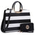 Saffiano Striped Briefcase Handbag - Dasein Bags