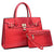 Fashion Embossed Pattern Padlock Handbag with Matching Wallet - Dasein Bags