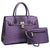 Fashion Embossed Pattern Padlock Handbag with Matching Wallet - Dasein Bags