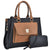 Women Leather Tote Satchel Handbags Colorblock Briefcases with Matching Purses - Dasein Bags
