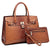 Fashion Embossed Pattern Padlock Handbag with Matching Wallet - Dasein Bags