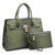 Fashion Embossed Pattern Padlock Handbag with Matching Wallet - Dasein Bags