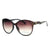 Women's Fashionable Round Frame Sunglasses w/ Stripe & Stroke Accents - Coffee/Beige - Dasein Bags